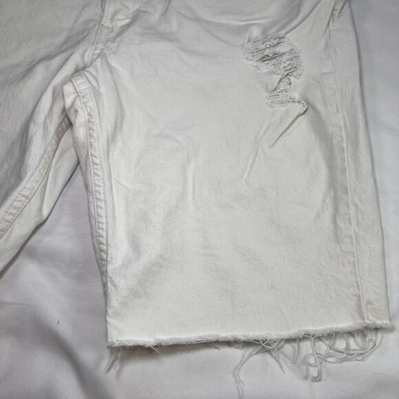 Levis 511 Jean Shorts Mens Size 36 Ivory Distressed Denim Raw Hem Cutoff Jorts - Picture 4 of 15